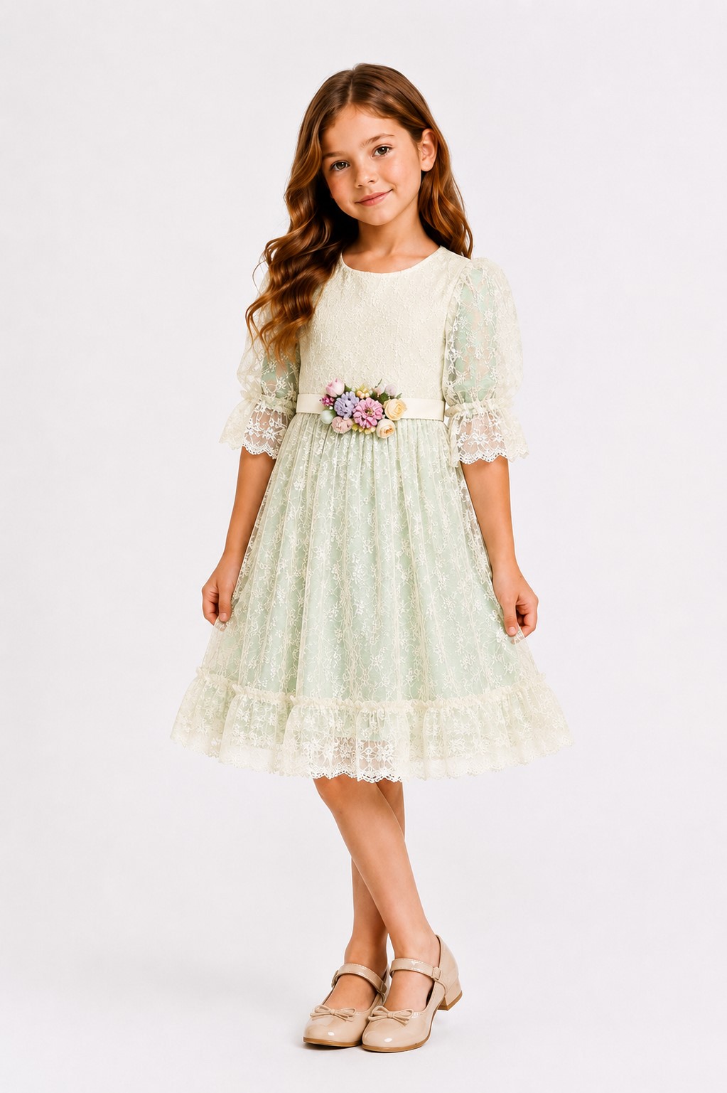 rochita fete eleganta CORA verde menta