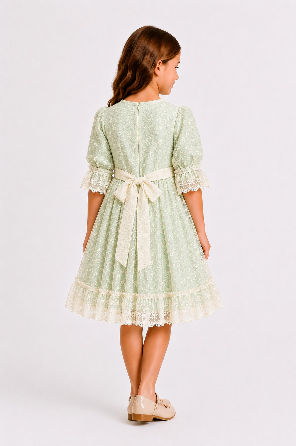 rochita fete eleganta CORA verde menta1