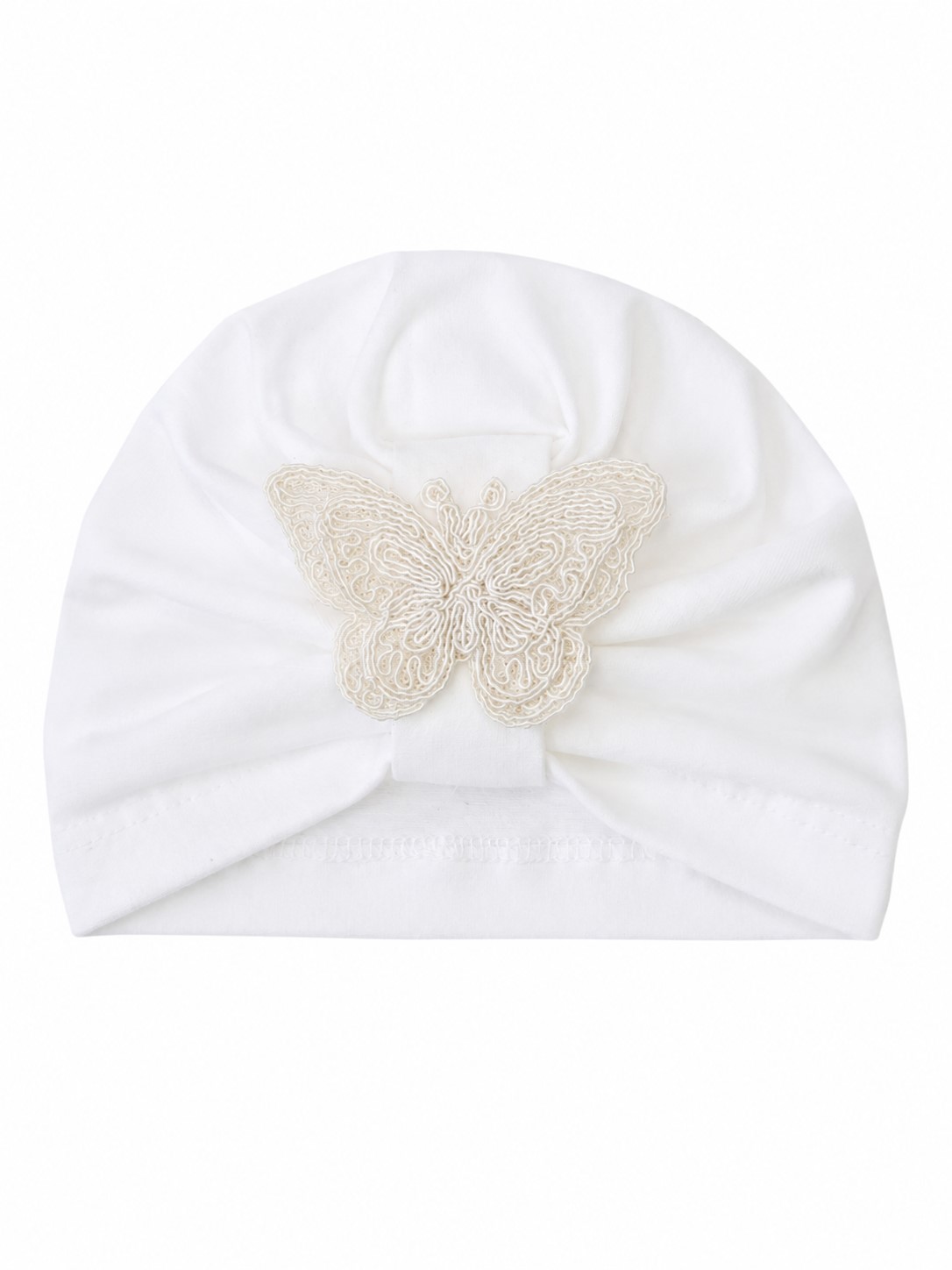 turban botez fete crem fluturas T213