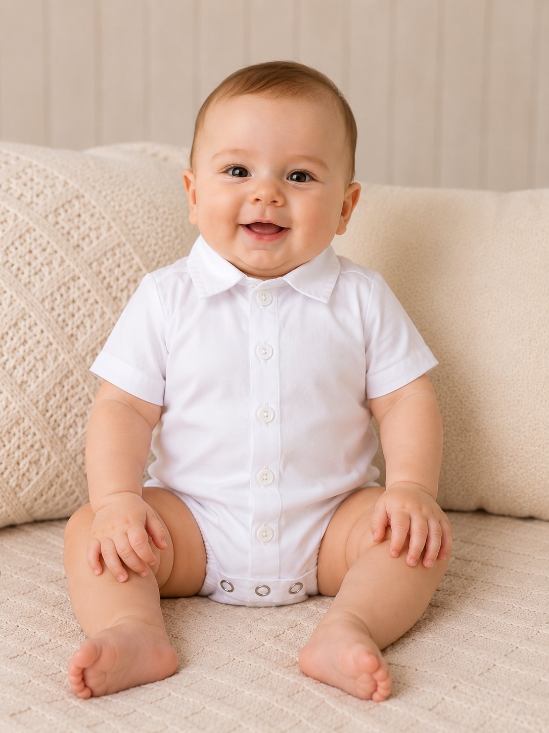 camasa body baieti maneca scurta alba1