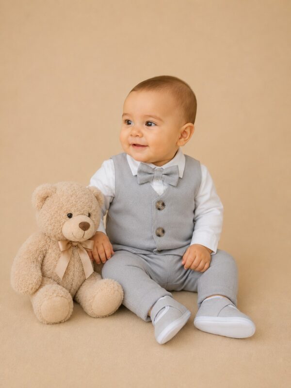 Costum botez baieti vara JOHN bej uni