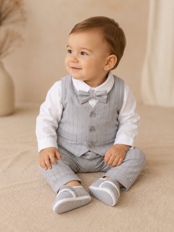 Costum botez baieti vara JOHN bej