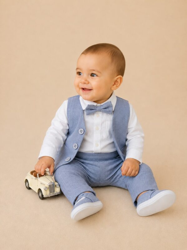 Costum botez baieti JOHN gri