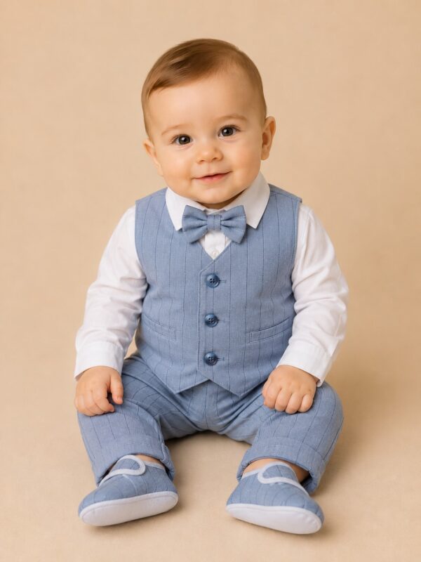 Costum botez baieti vara JOHN gri