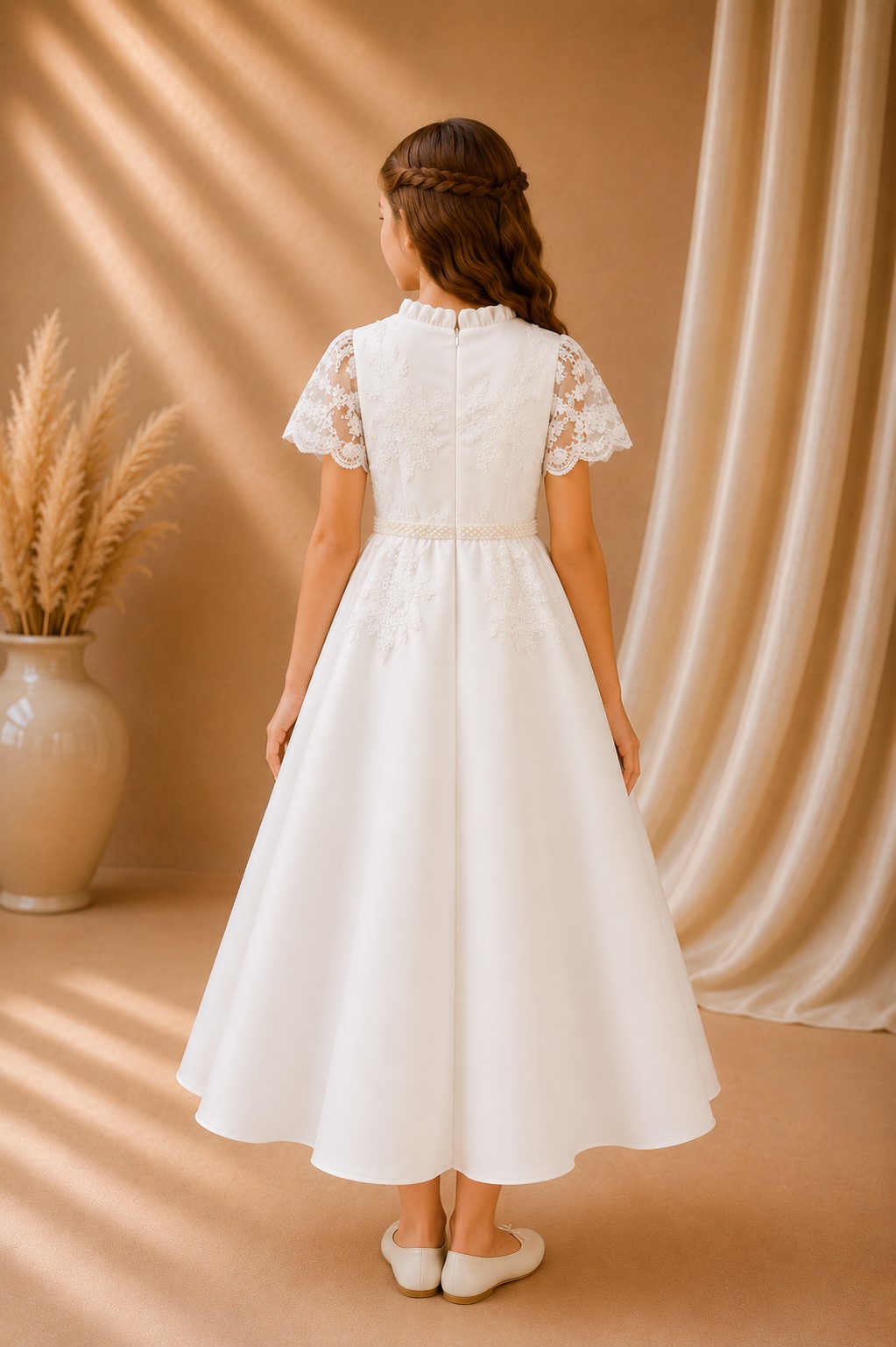 rochie alba lunga fete Delia1