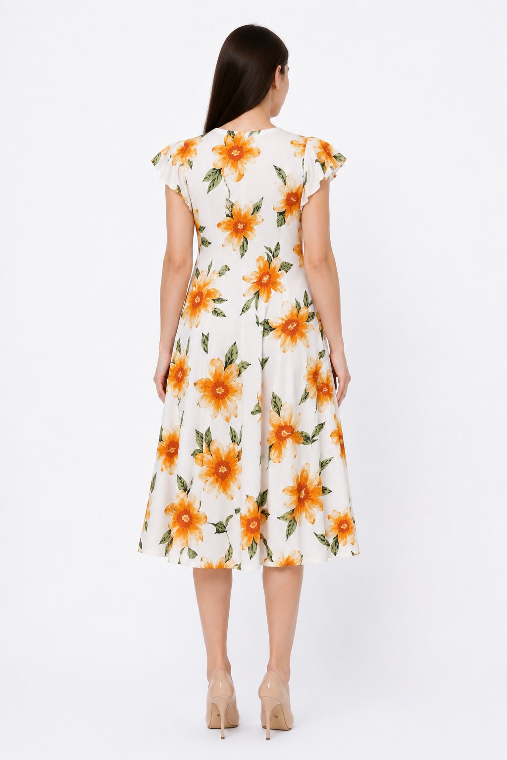 rochie vaporoasa vascoza FLORIA orange1