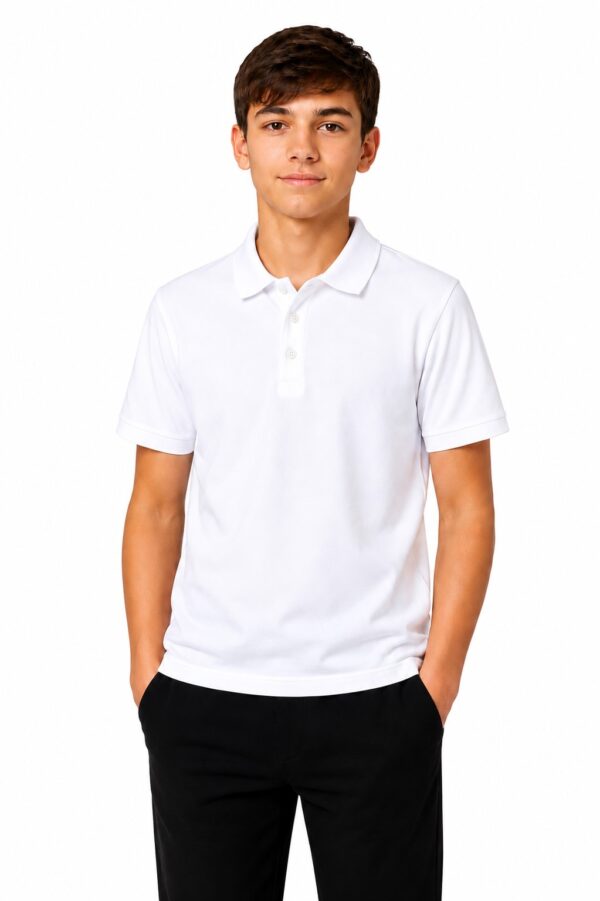 Tricou polo alb baieti REMUS