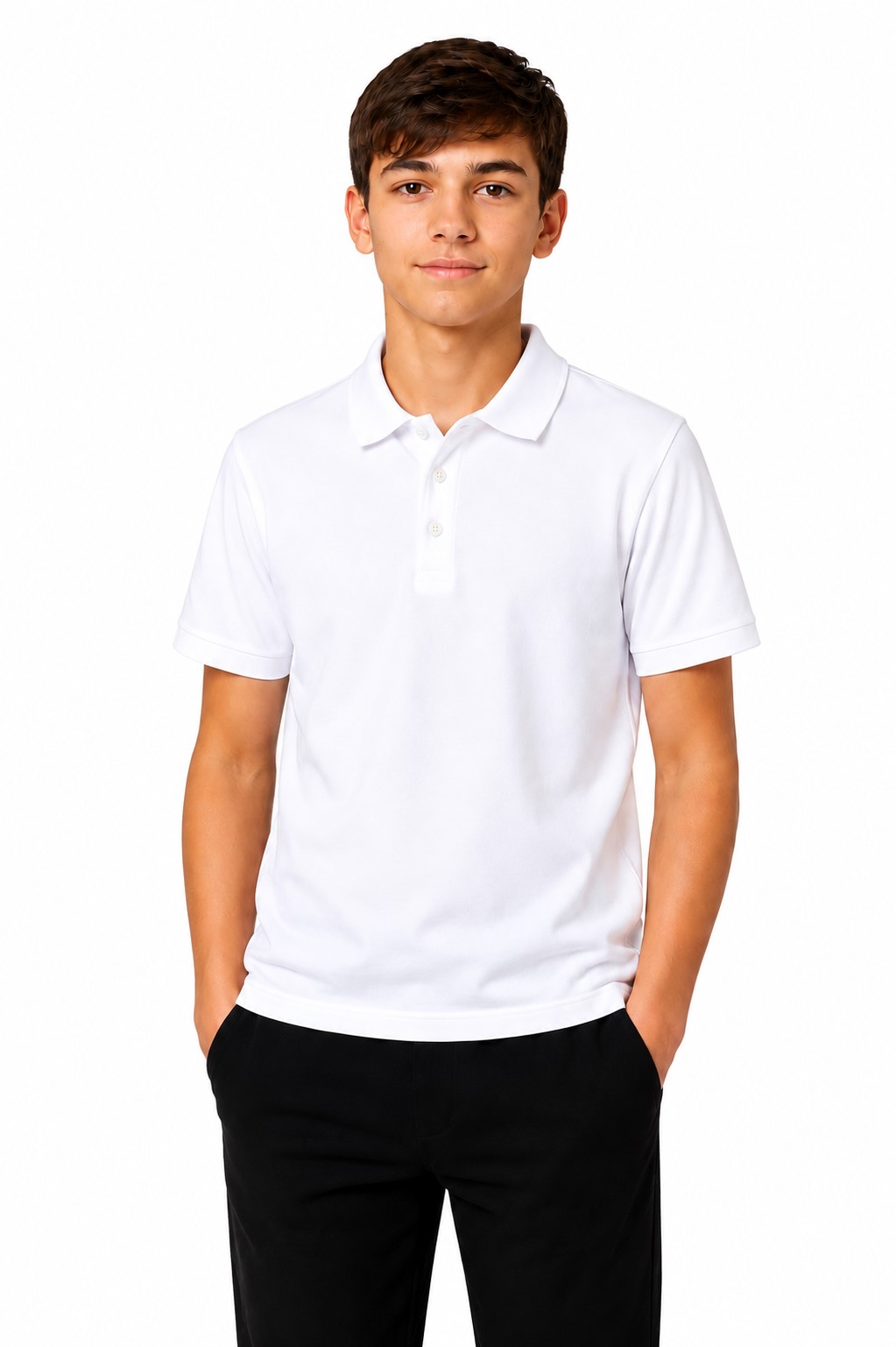 tricou polo alb Romeo pique 13 16