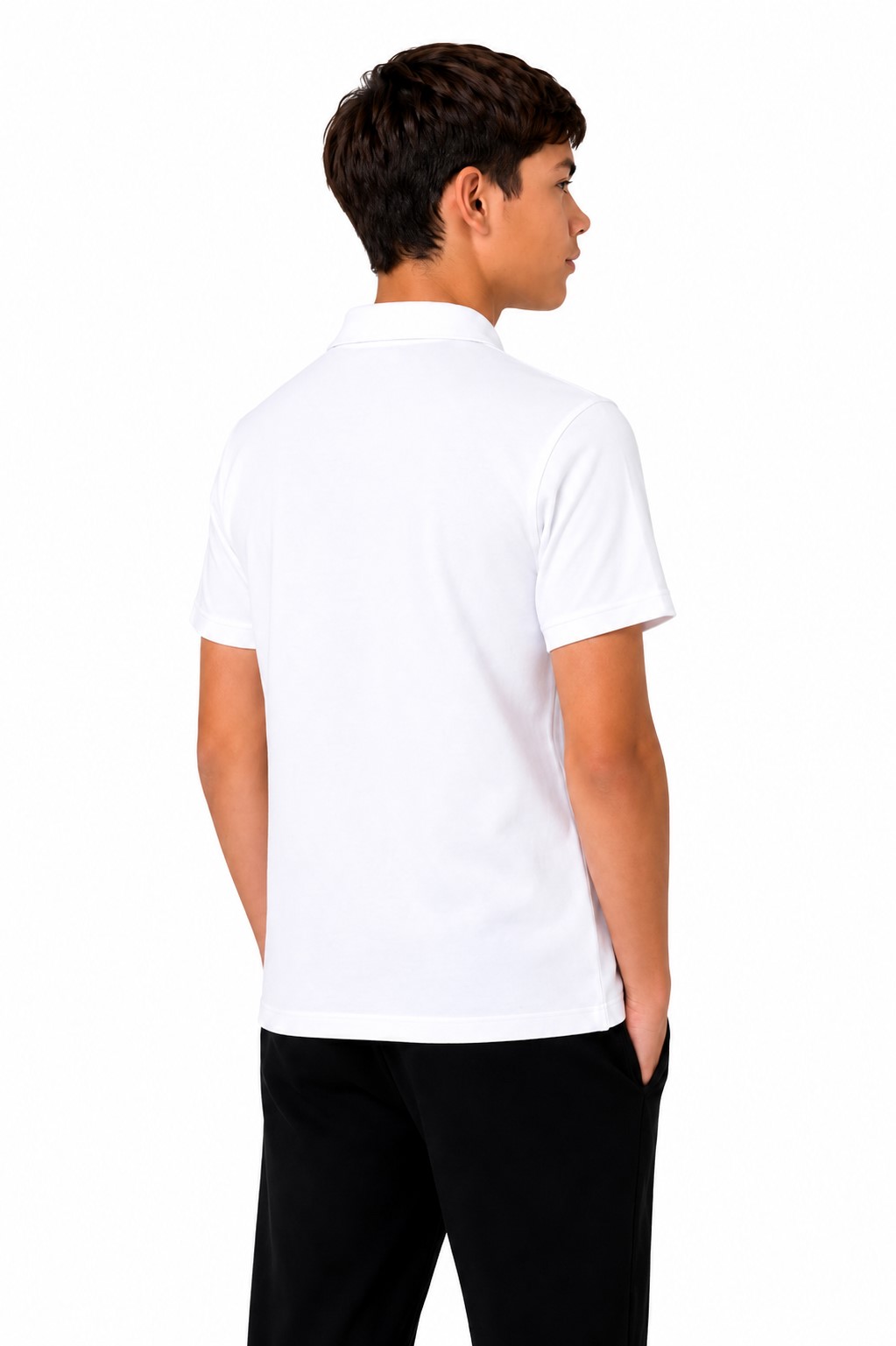 tricou polo alb Romeo pique