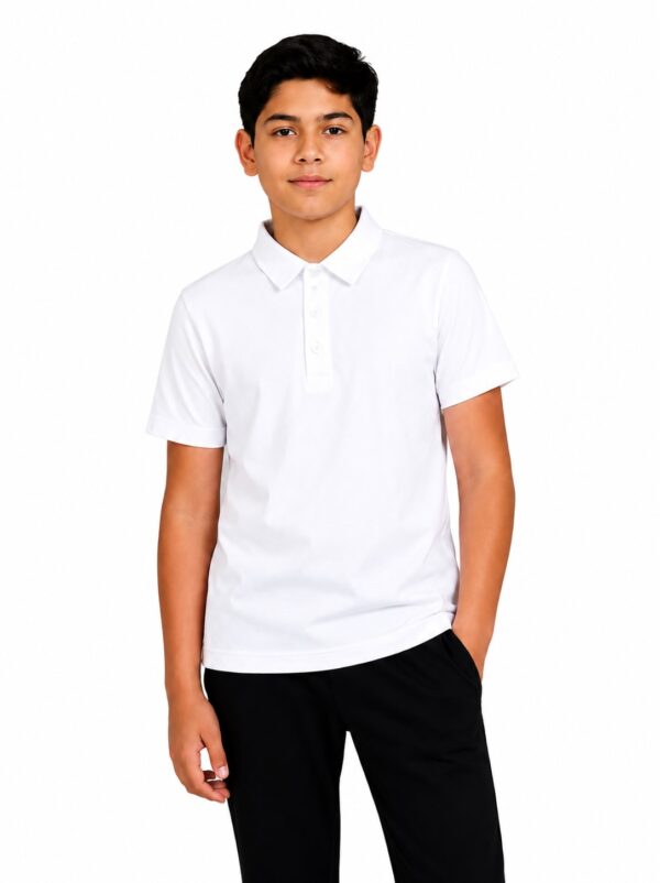 Tricou polo scoala baieti ROMA alb