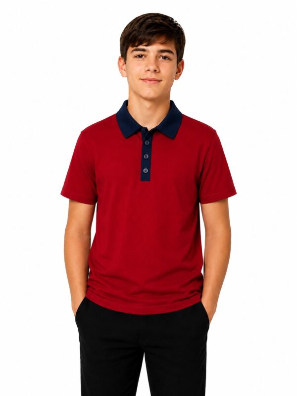Tricou scoala baieti ROMA rosu contrast