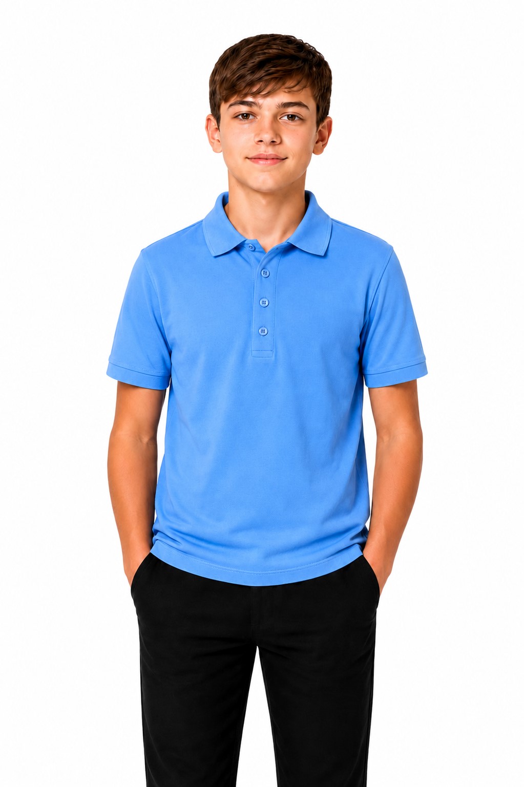 tricou polo scoala gabriel bleu uni1