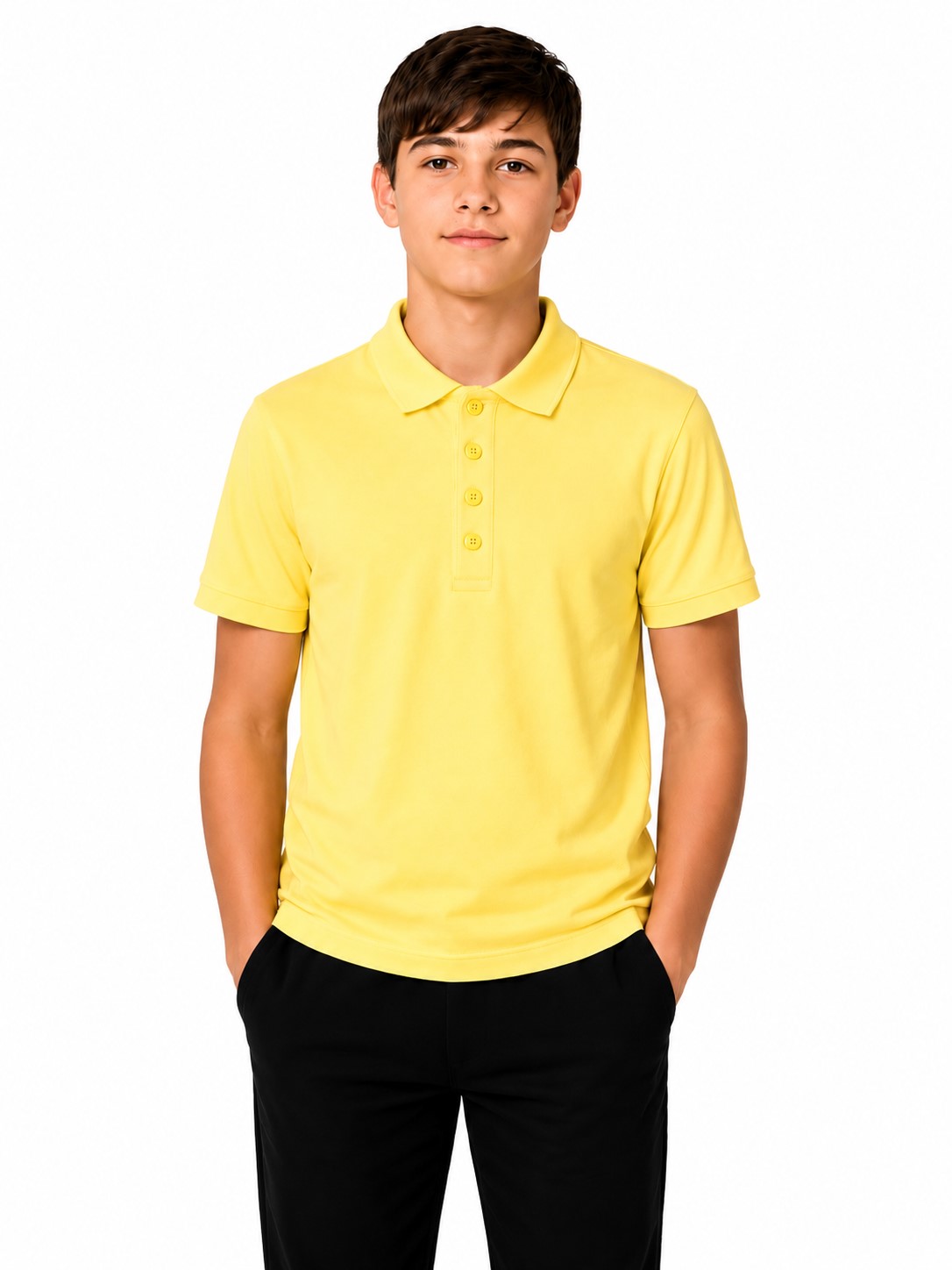 tricou polo scoala gabriel galben lemon