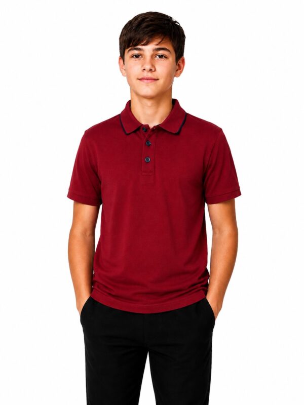 Tricou polo baieti GABRIEL grena contrast S-XL
