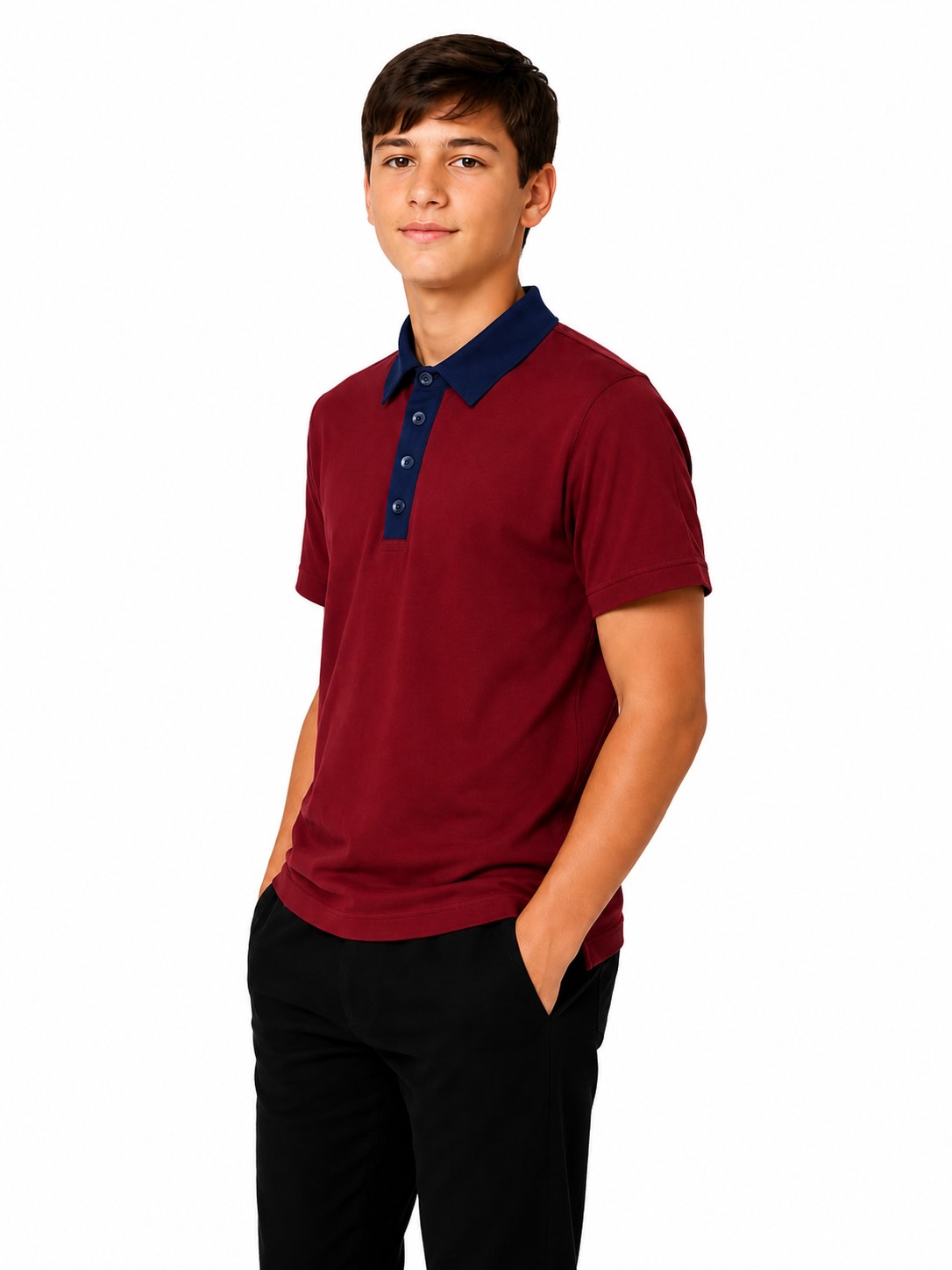 tricou polo scoala roma grena 1