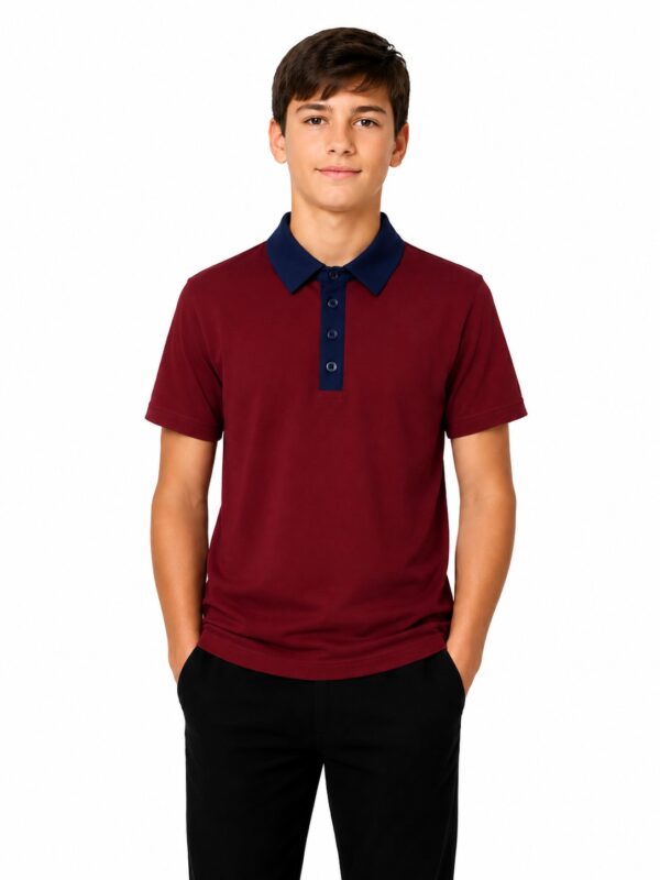 Tricou baieti ROMA grena contrast