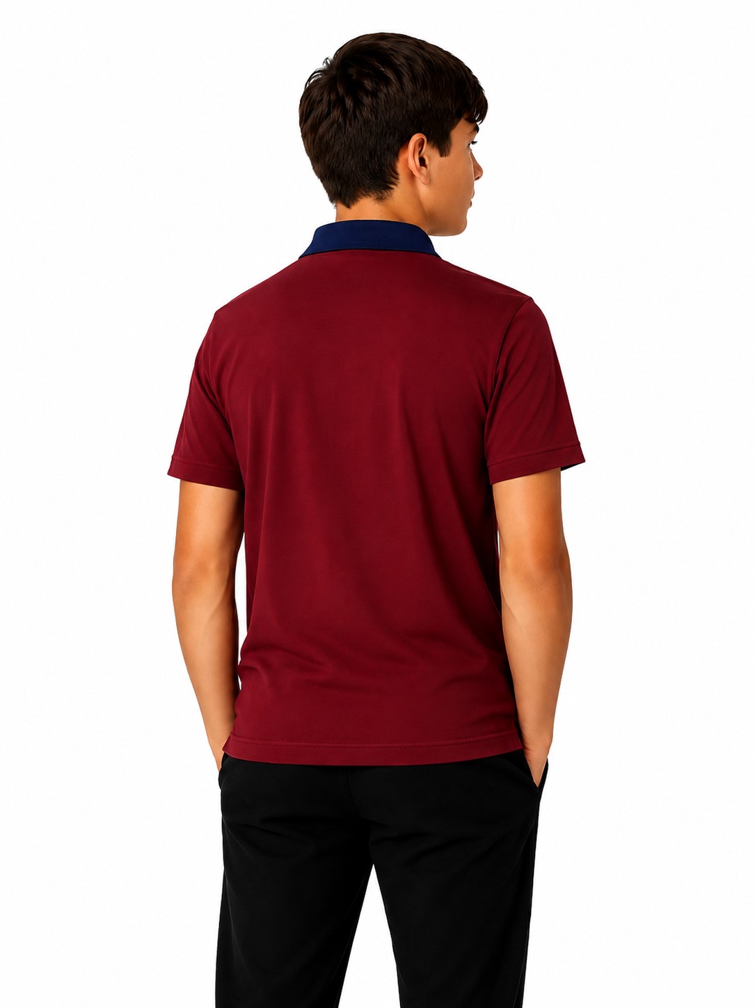 tricou polo scoala roma grena 2