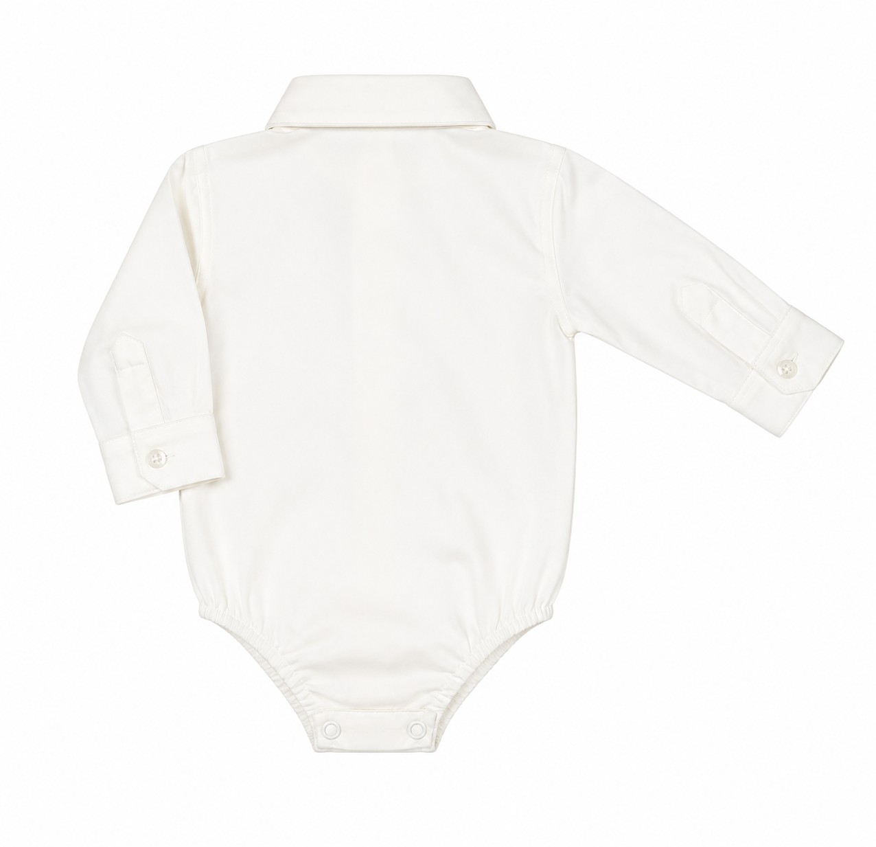 Cămașă body bebe băieți albă cu mânecă lungă 2
