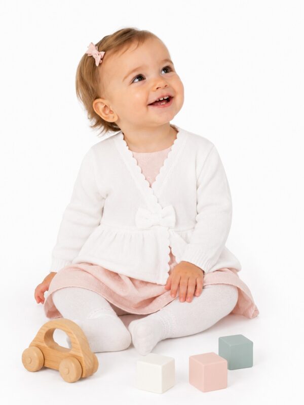 Cardigan crem fetite DENISA 0-12 luni