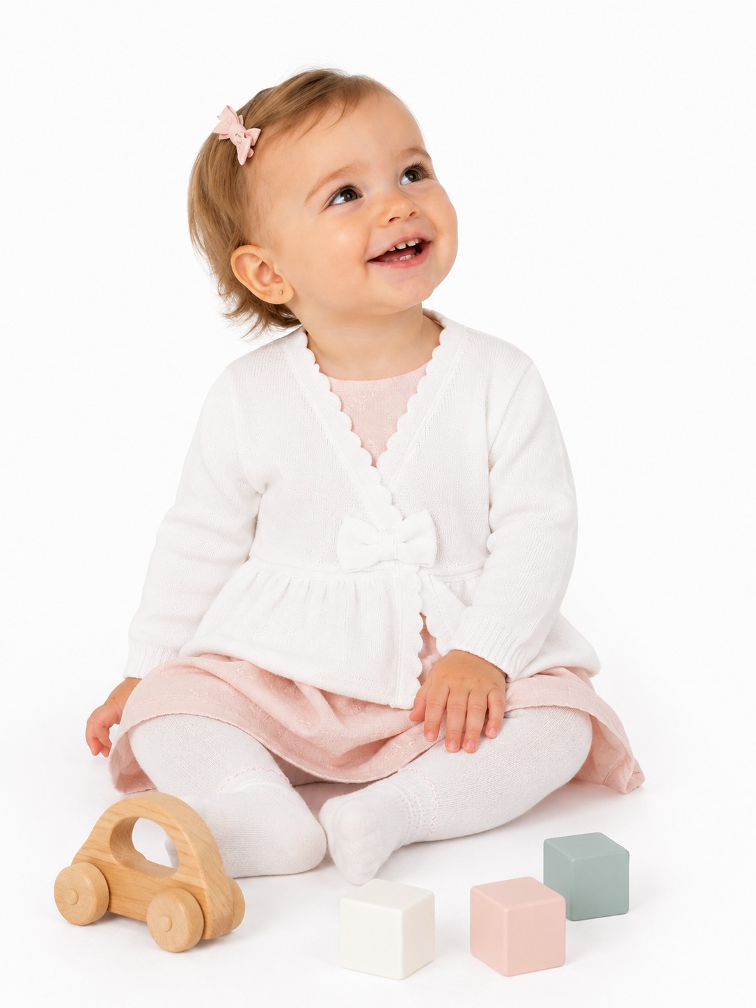 Cardigan crem fetite DENISA 0-12 luni
