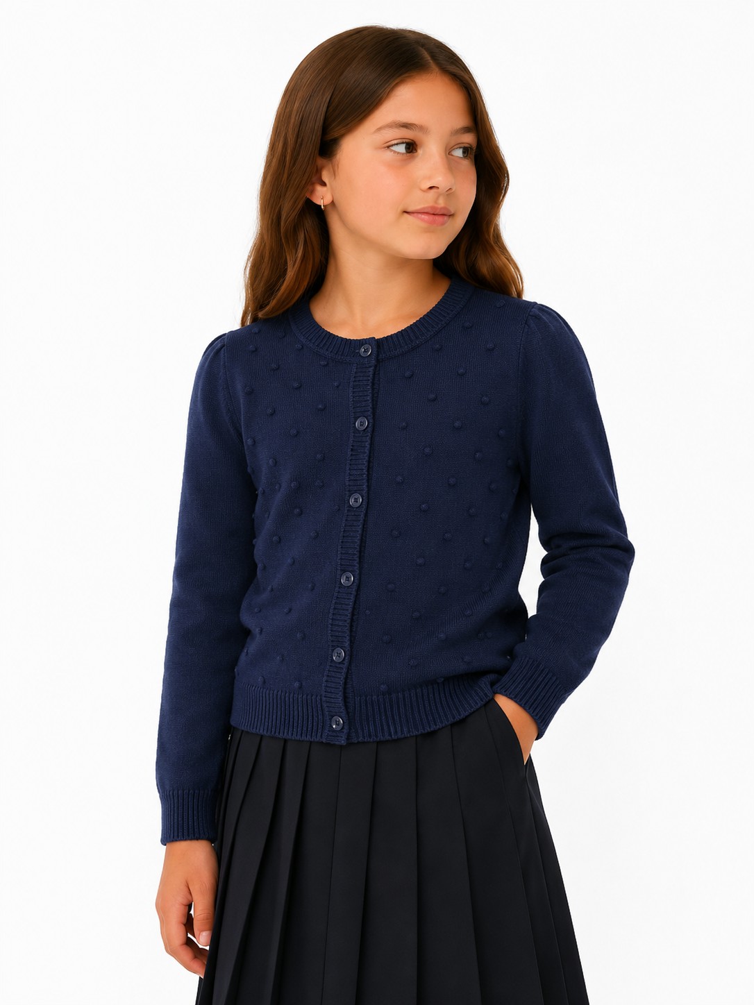 Cardigan fete MINORA bleumarin