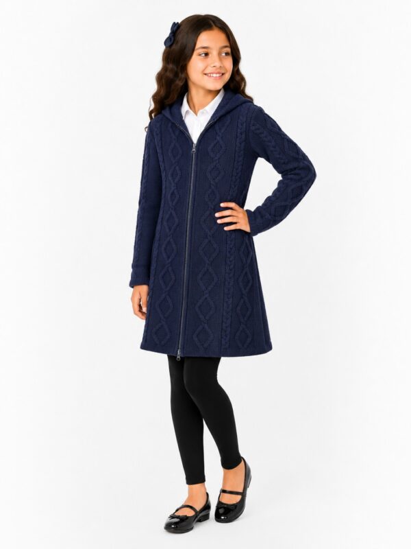 Cardigan tricotat fete DORINA bleumarin