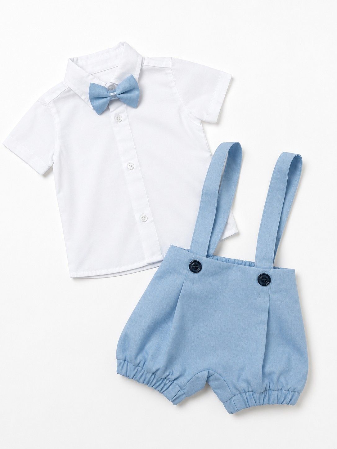 Costum botez baieti de vara ALEX albastru deschis 2