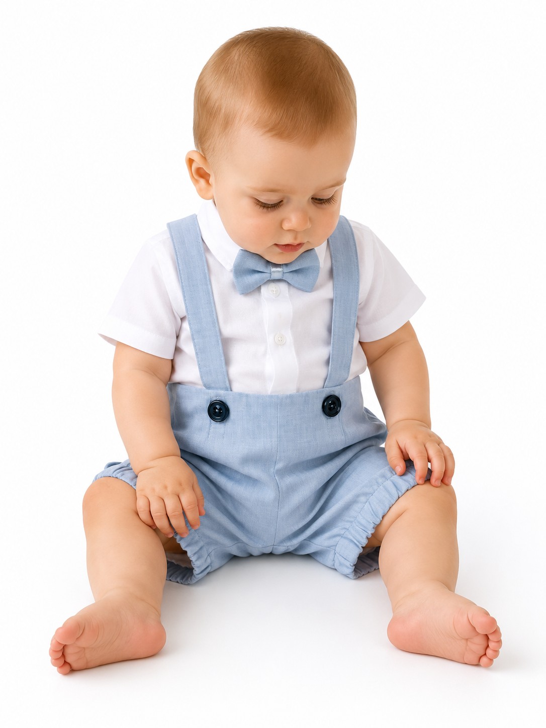 Costum botez baieti de vara ALEX albastru deschis 3