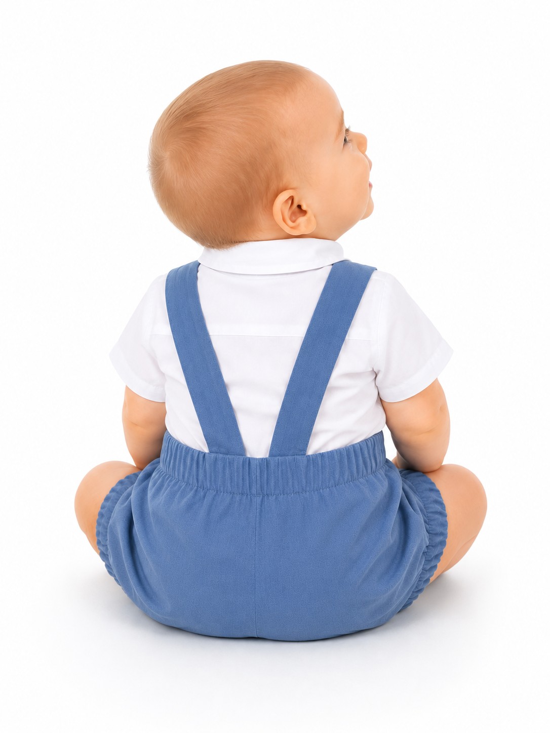 Costum botez baieti de vara ALEX albastru prafuit