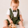 Costum botez baieti de vara CATALIN verde olive