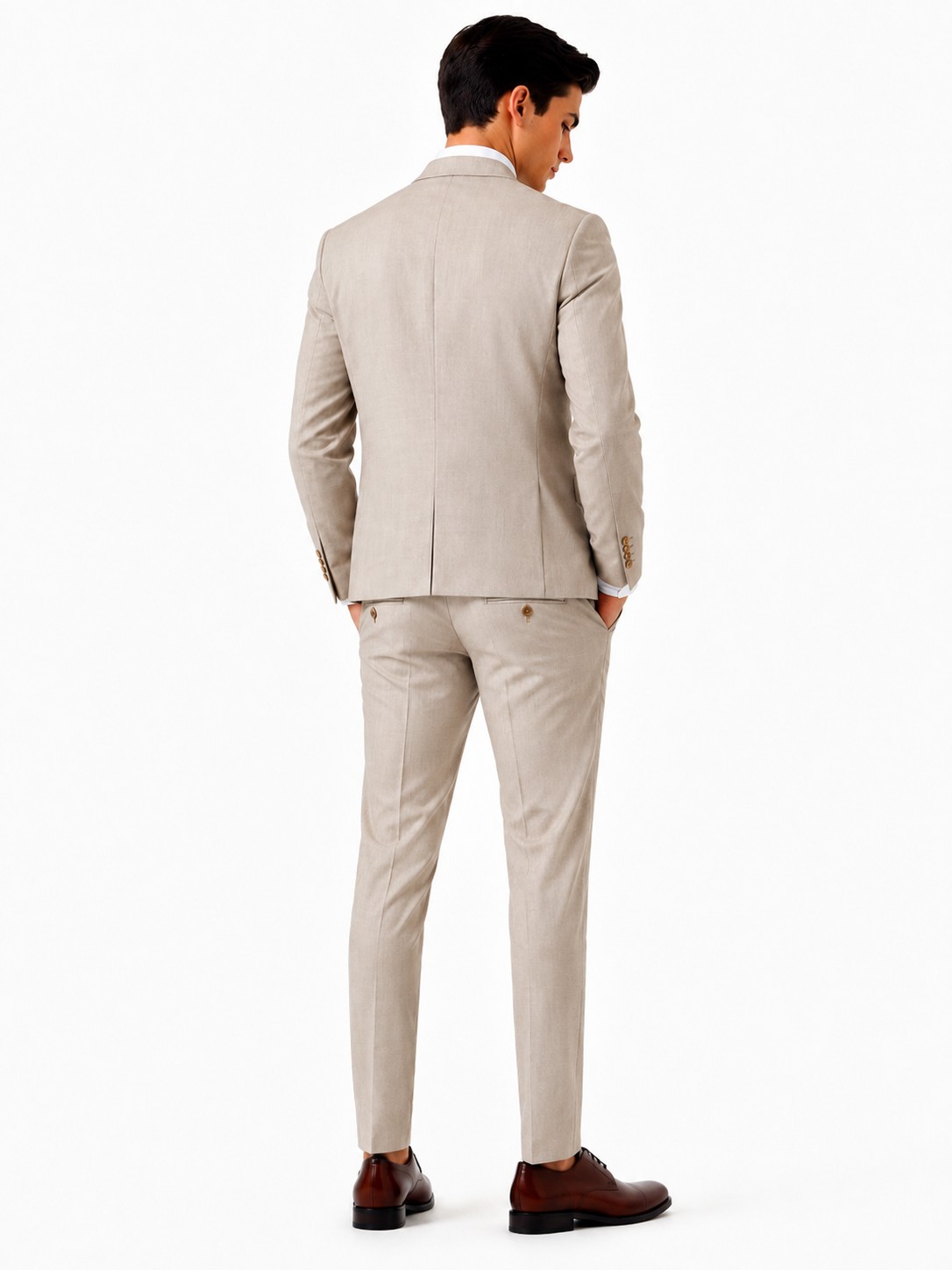 Costum elegant bej băieți CAIUS 12-16 ani