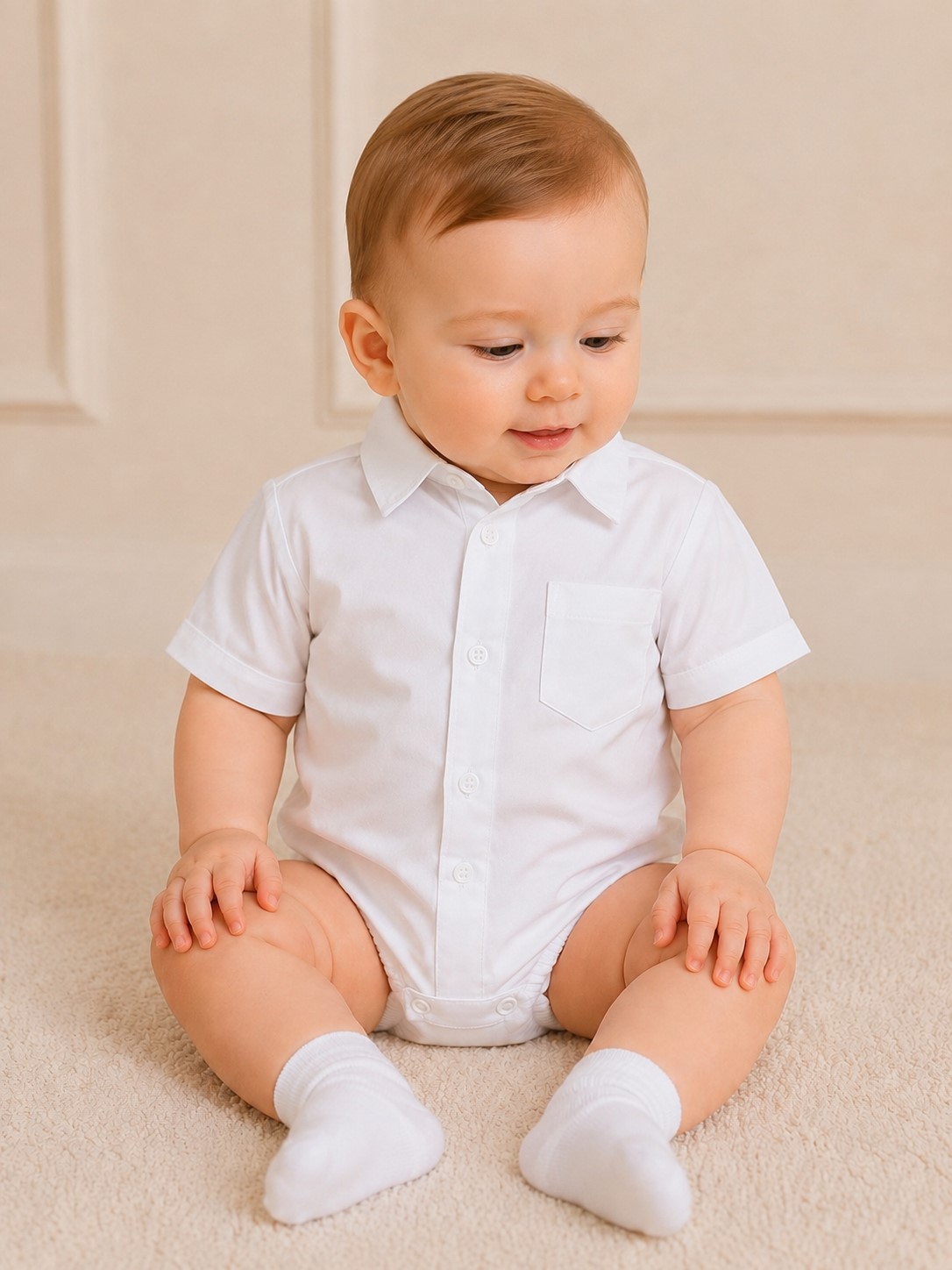 camasa body bebelusi alba maneca scurta