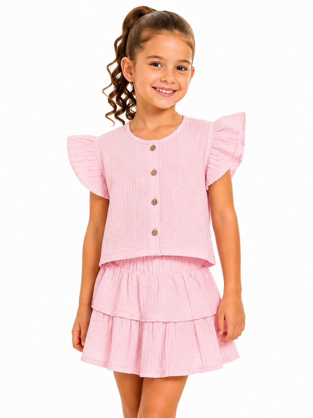 compleu de vara fete Lili roz2