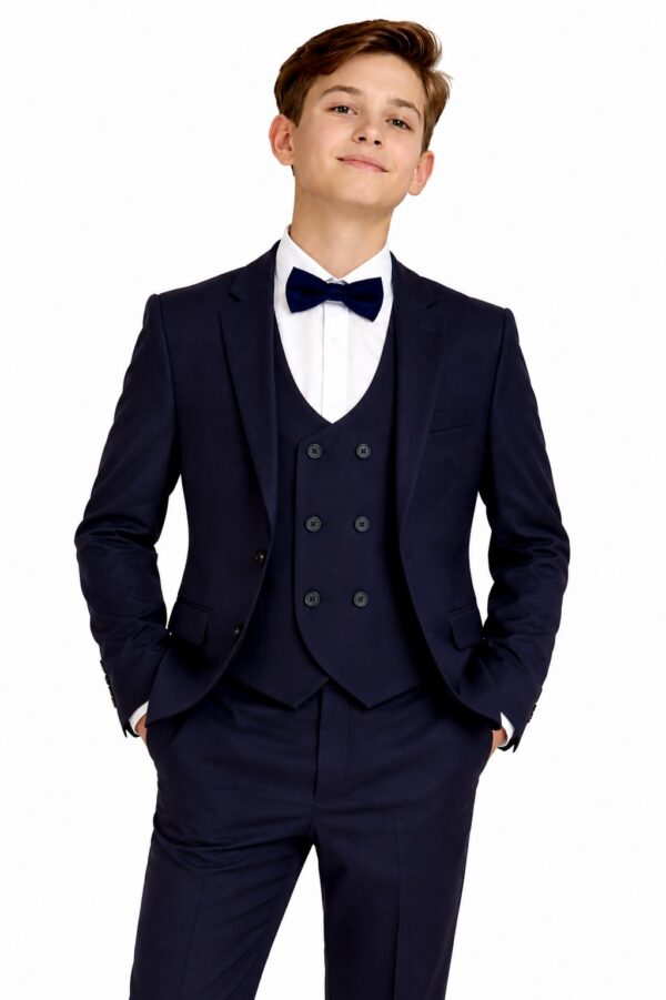 Costum elegant băieți 7-12 ani OVIDIU bleumarin