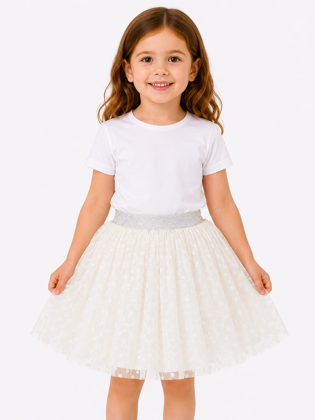 fusta tulle fete ivory ANIA3