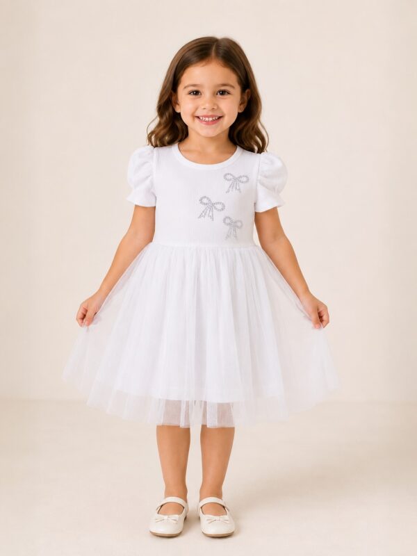 Rochie alba bumbac fete BLOSSOM