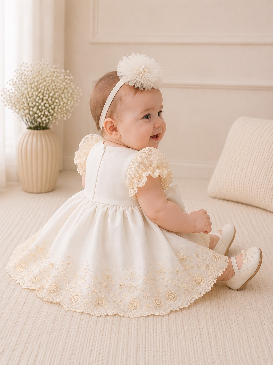 rochie botez fete Iza crem2