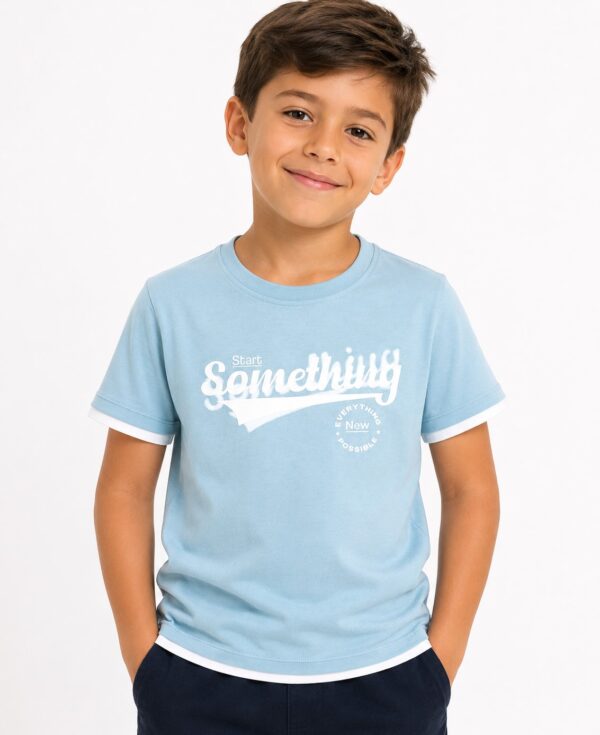 Tricou baieti SOMETHING bleu