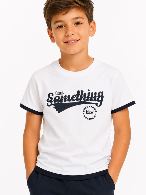 Tricou baieti SOMETHING alb