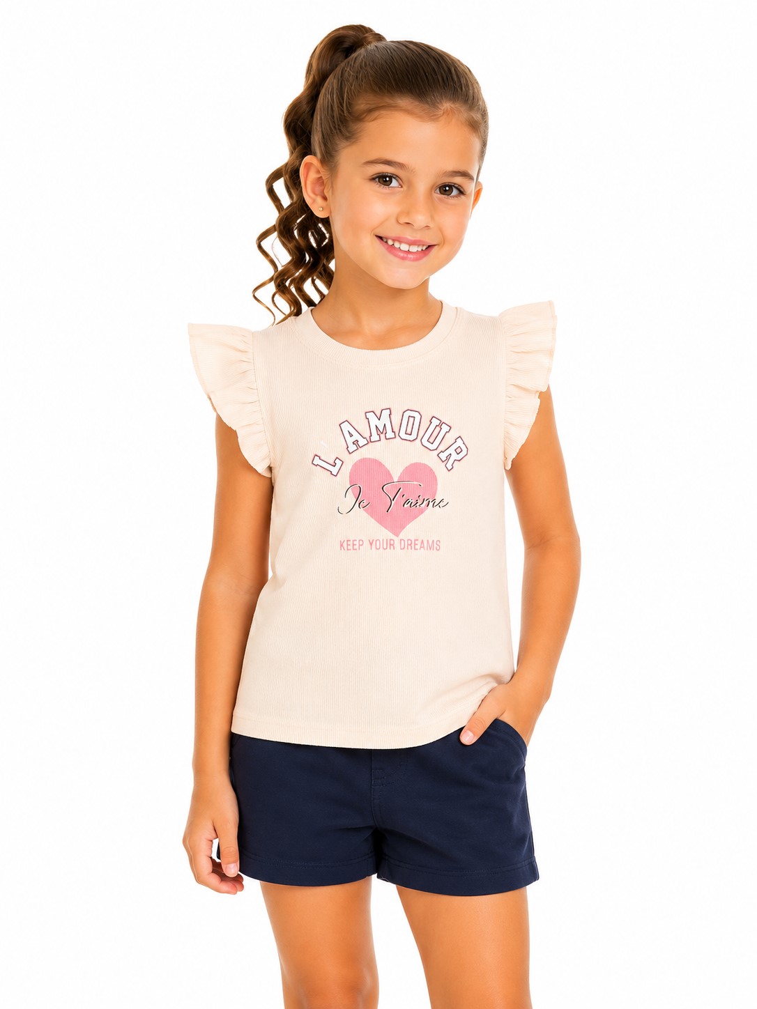 tricou fete piersica Lamour (1)
