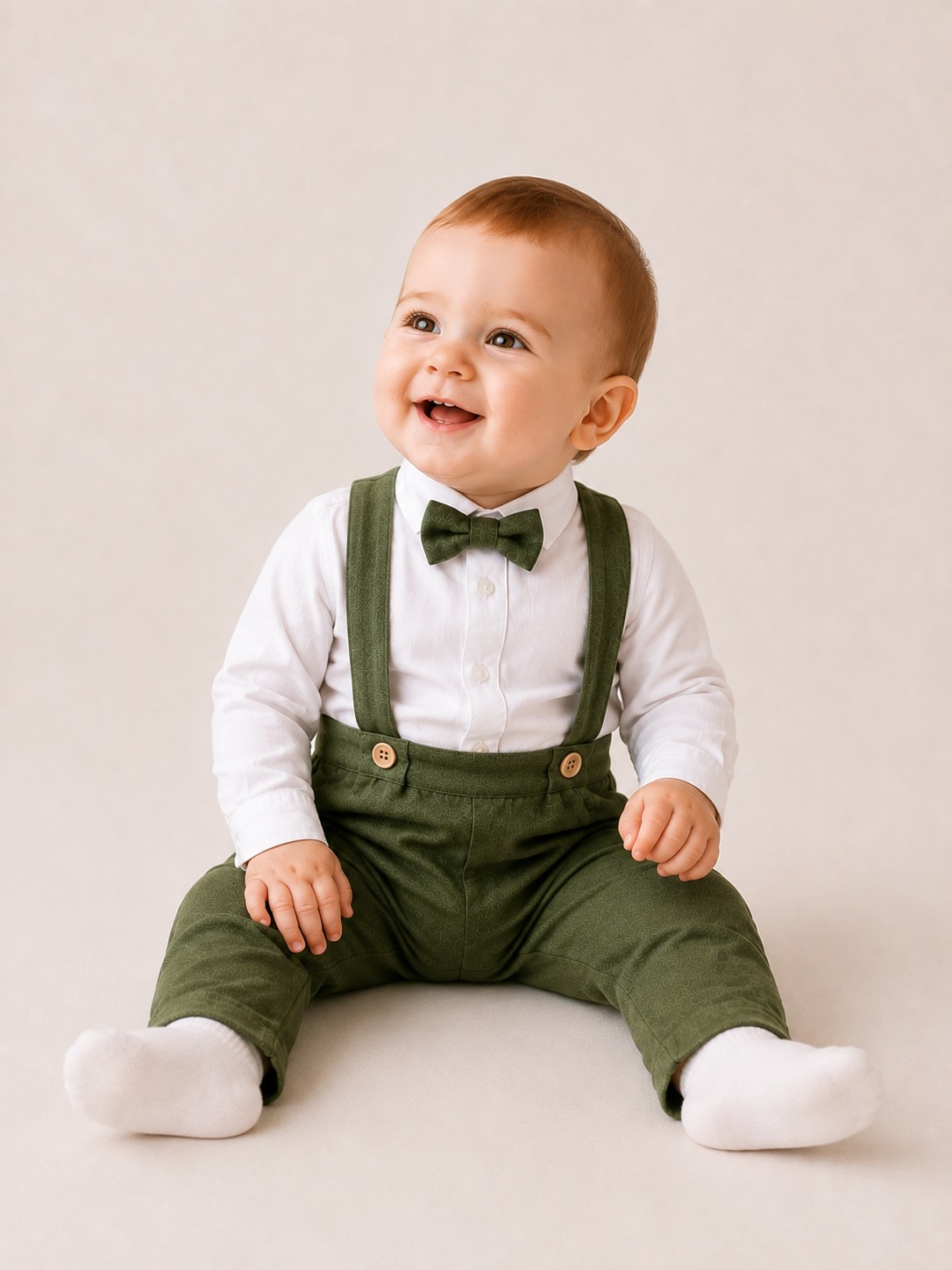 Costum botez baieti VICTOR verde olive 3