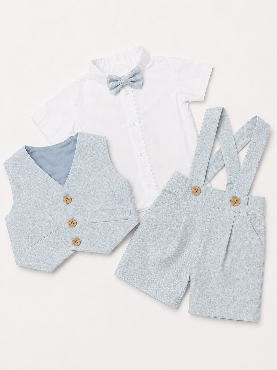 Costum botez baieti de vara VICTOR albastru deschis 4