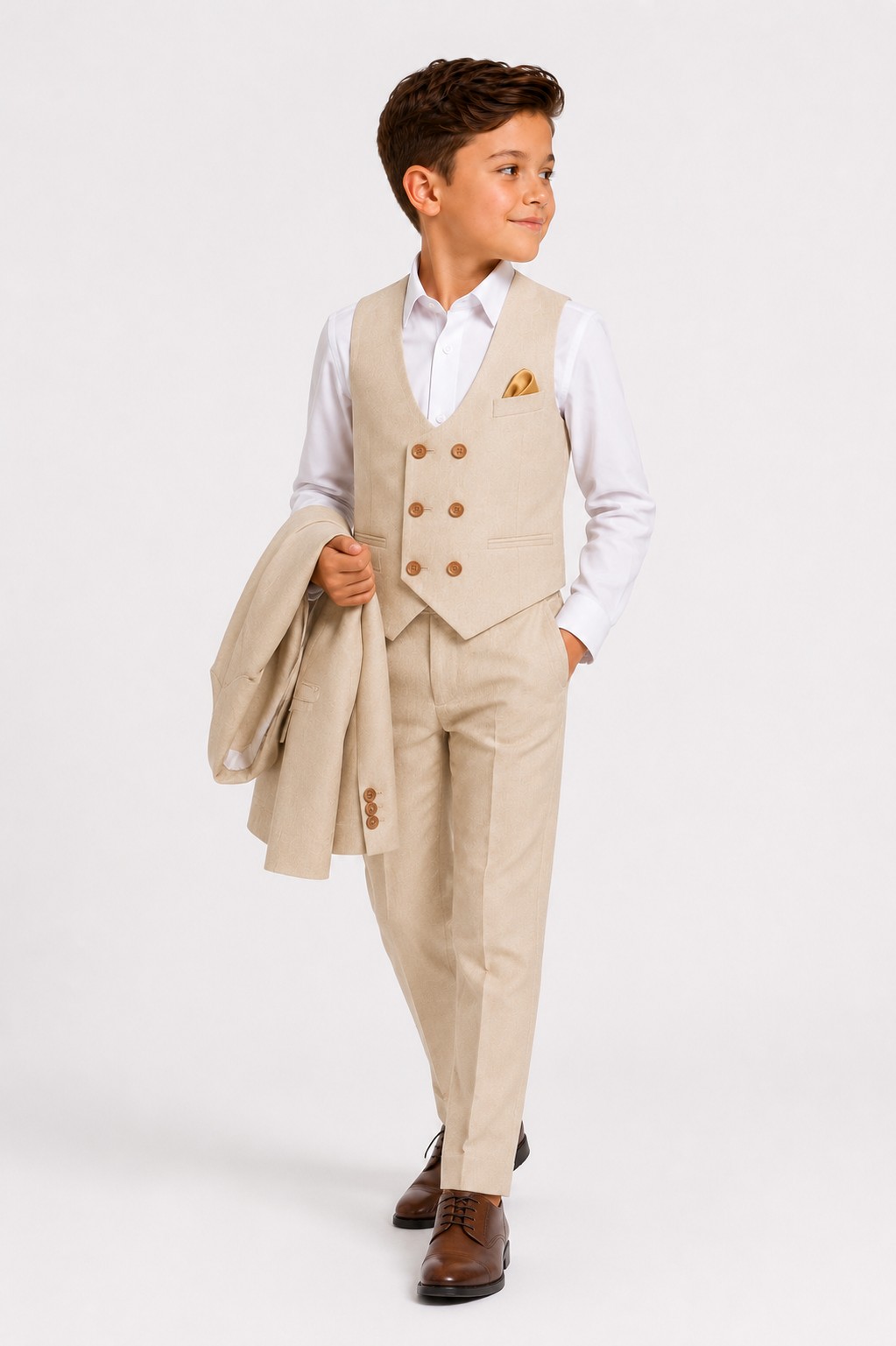 Costum elegant băieți 3-12 ani ELIAS bej 3