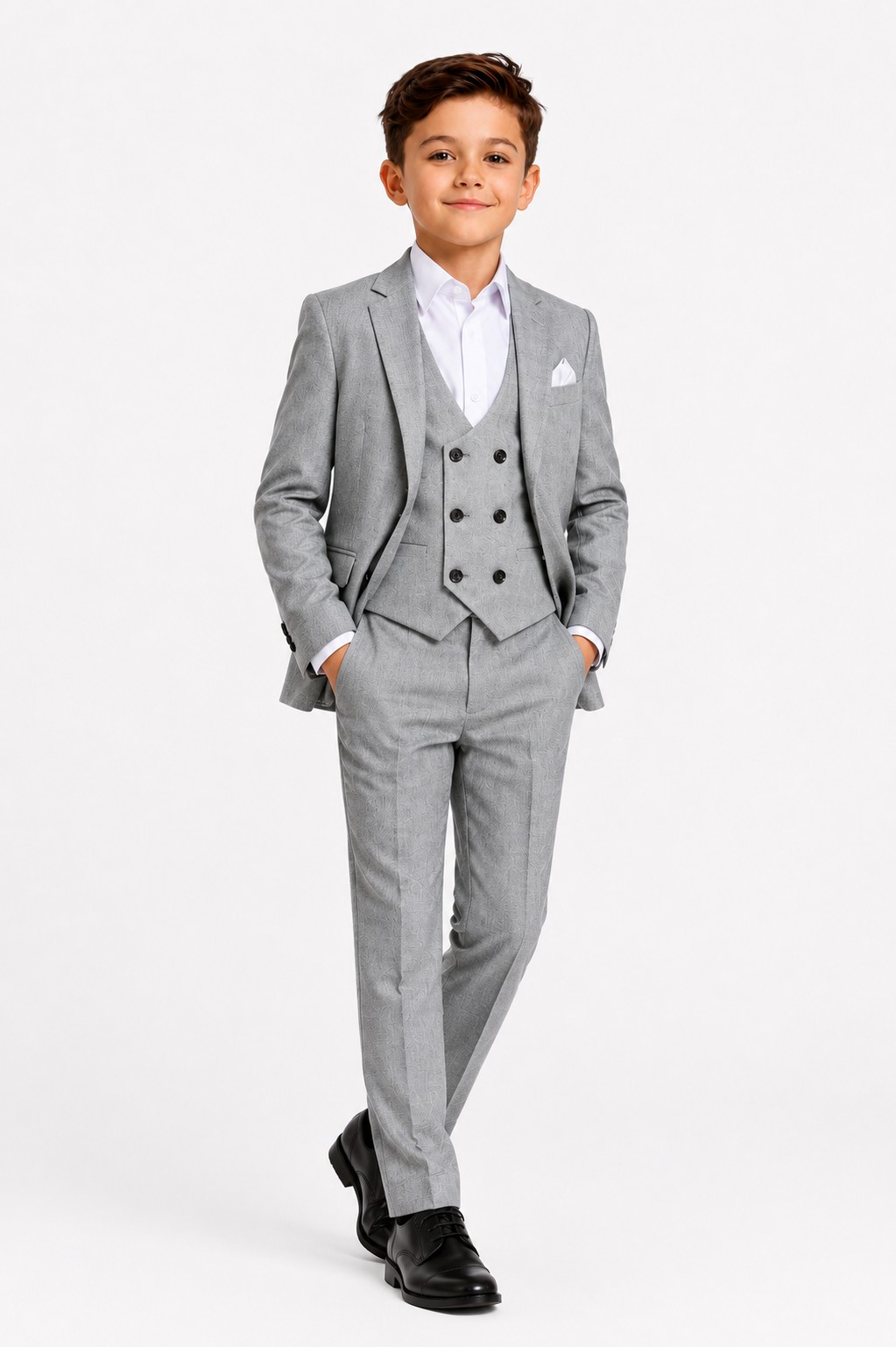 Costum elegant băieți 3-12 ani ELIAS gri 3