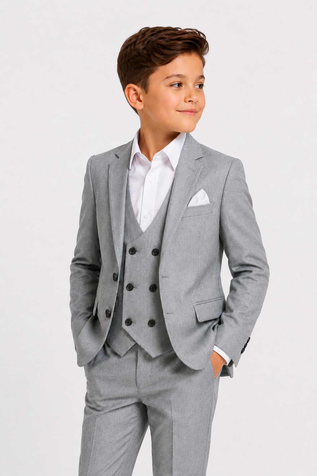Costum elegant băieți 3-12 ani ELIAS gri
