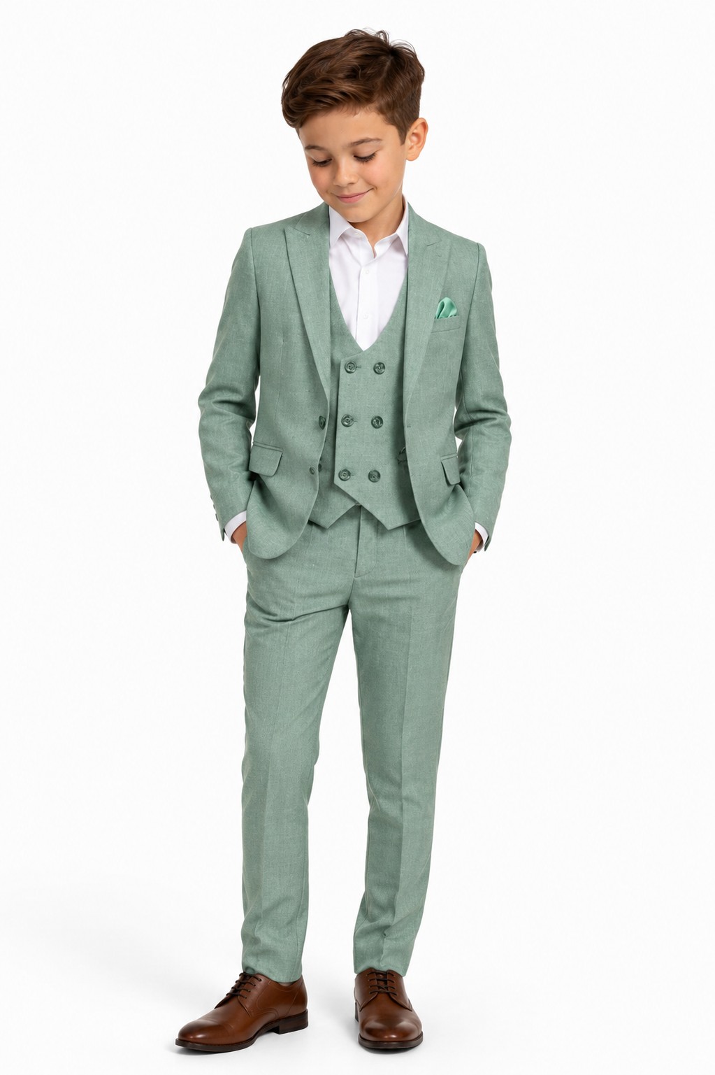 Costum elegant băieți 3-12 ani ELIAS verde menta