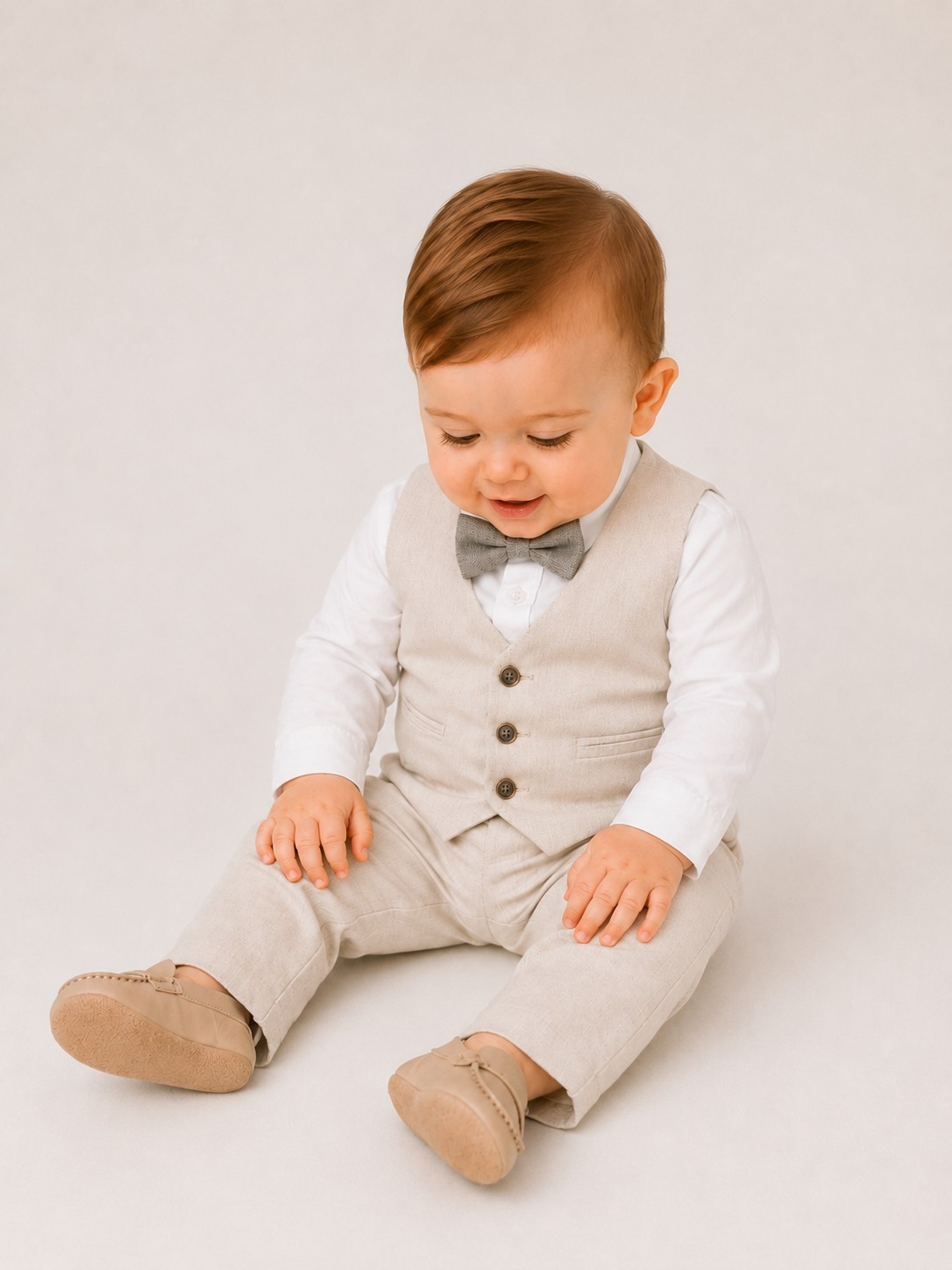 Costum elegant baieti MANU bej 4