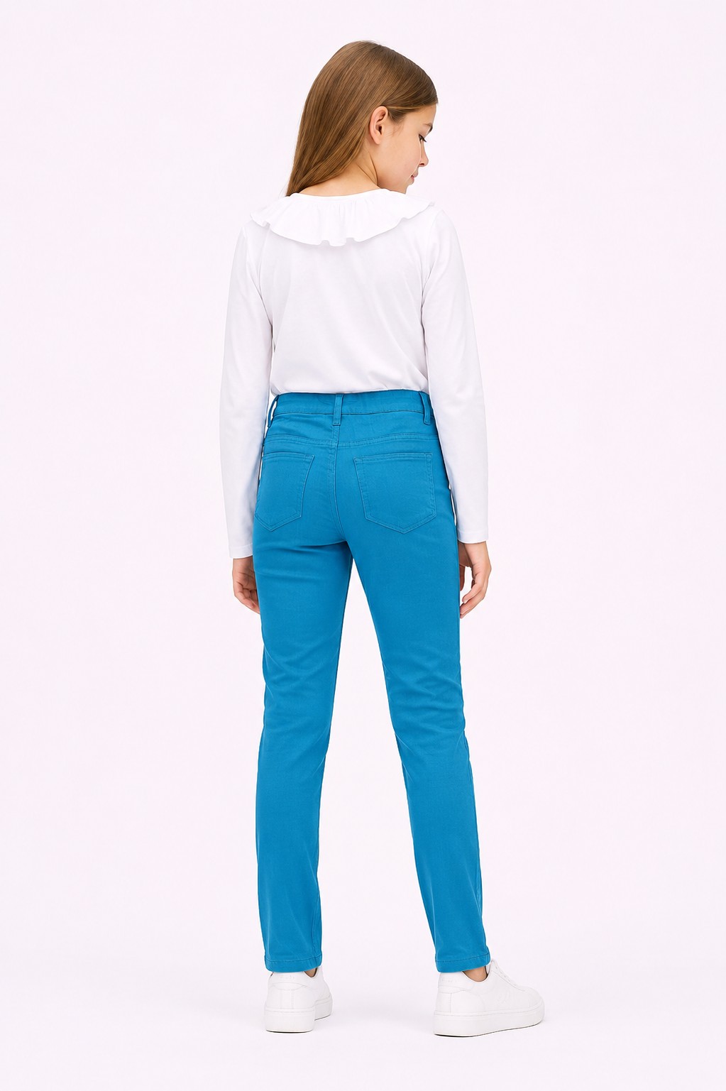 Pantaloni fete turcoaz casual 2