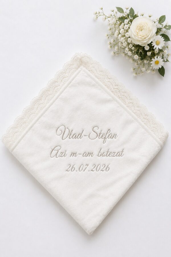 Panza de mir personalizata cu dantela crem