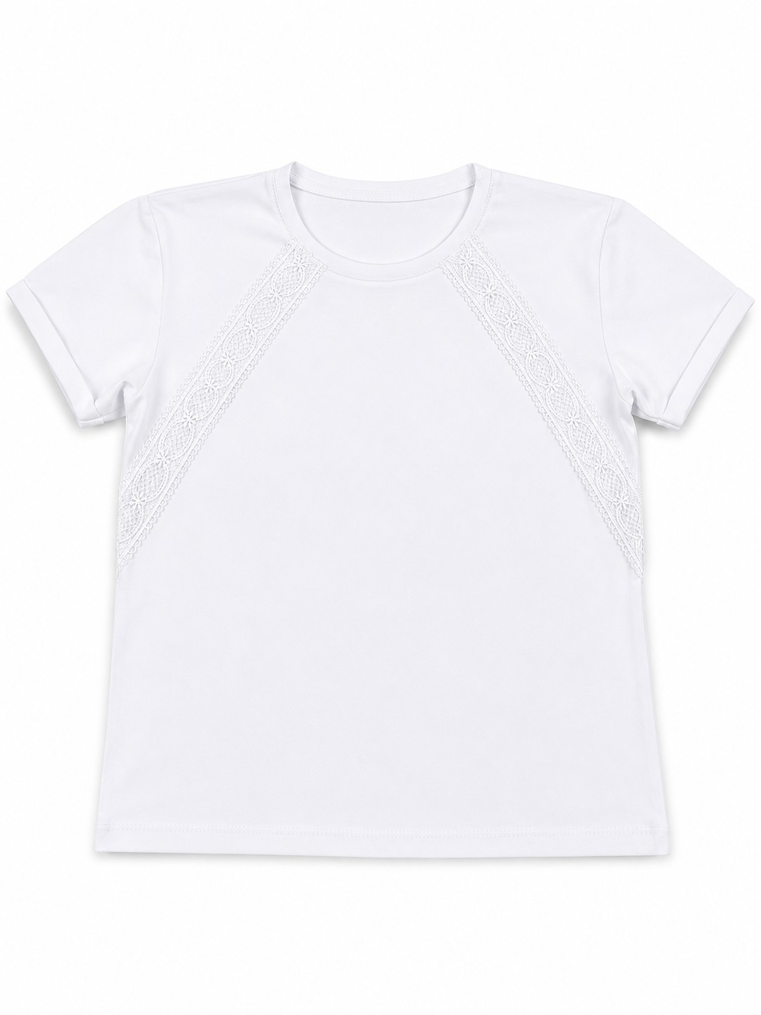 Tricou alb pentru fete model cu dantela MAYA 2